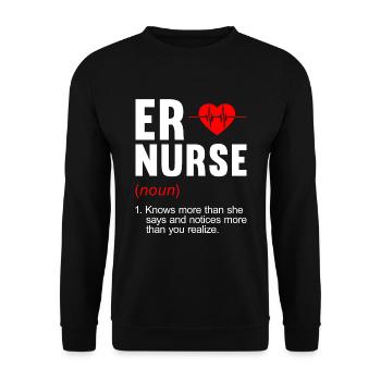 Lustige Krankenschwester Geschenke - Unisex Pullover - Schwarz - Vorne - Alina (178cm) & Michal (187cm)
