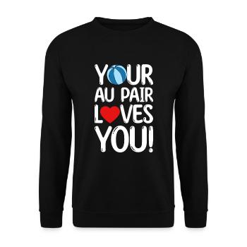 Au Pair Girl Kindergarten Nanny - Unisex Sweatshirt - black - Front - Alina (178cm) & Michal (187cm)