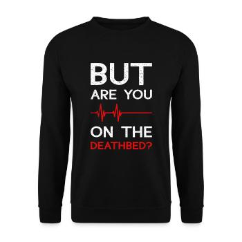 Lustige Krankenschwester Geschenke - Unisex Pullover - Schwarz - Vorne - Alina (178cm) & Michal (187cm)