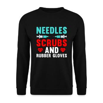 Funny Nurse Gifts - Unisex Sweatshirt - black - Front - Alina (178cm) & Michal (187cm)