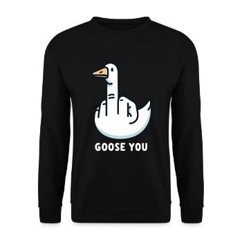 Goose Finger - Unisex Sweatshirt - black - Front - Alina (178cm) & Michal (187cm)