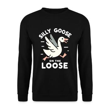 Silly Goose at the Loose Meme - Unisex Sweatshirt - black - Front - Alina (178cm) & Michal (187cm)