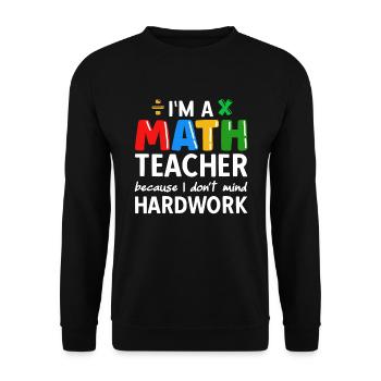 math teacher saying mathematician - Unisex Sweatshirt - black - Front - Alina (178cm) & Michal (187cm)