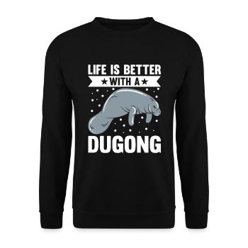 Dugong Manatees Manatee - Unisex Sweatshirt - black - Front - Alina (178cm) & Michal (187cm)