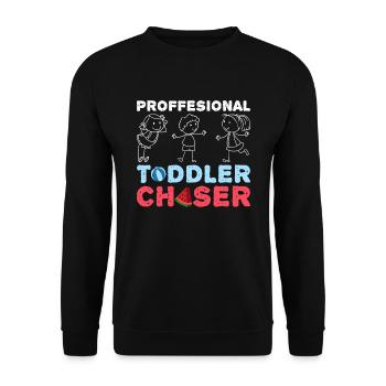 Au Pair Mädchen Kindergarten Nanny - Unisex Pullover - Schwarz - Vorne - Alina (178cm) & Michal (187cm)