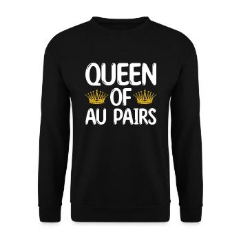 Au Pair Girl Kindergarten Nanny - Unisex Sweatshirt - black - Front - Alina (178cm) & Michal (187cm)