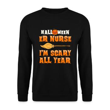 Halloween Nurse Pumpkin - Unisex Sweatshirt - black - Front - Alina (178cm) & Michal (187cm)