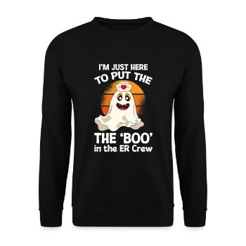 Halloween Nurse Pumpkin - Unisex Sweatshirt - black - Front - Alina (178cm) & Michal (187cm)