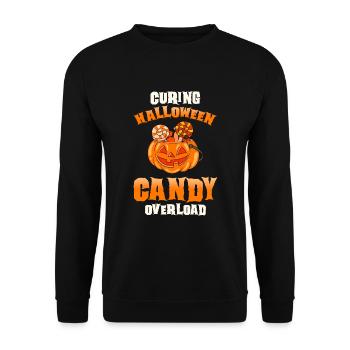 Halloween Nurse Pumpkin - Unisex Sweatshirt - black - Front - Alina (178cm) & Michal (187cm)
