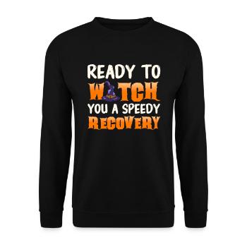 Halloween Nurse Pumpkin - Unisex Sweatshirt - black - Front - Alina (178cm) & Michal (187cm)
