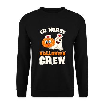 Halloween Nurse Pumpkin - Unisex Sweatshirt - black - Front - Alina (178cm) & Michal (187cm)