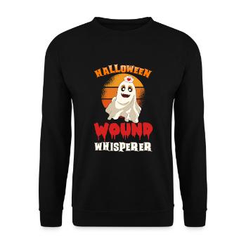 Halloween Nurse Pumpkin - Unisex Sweatshirt - black - Front - Alina (178cm) & Michal (187cm)