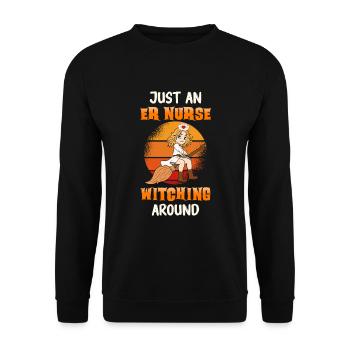 Halloween Nurse Pumpkin - Unisex Sweatshirt - black - Front - Alina (178cm) & Michal (187cm)