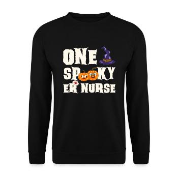 Halloween Nurse Pumpkin - Unisex Sweatshirt - black - Front - Alina (178cm) & Michal (187cm)