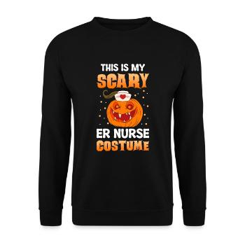 Halloween Nurse Pumpkin - Unisex Sweatshirt - black - Front - Alina (178cm) & Michal (187cm)