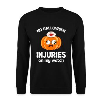 Halloween Nurse Pumpkin - Unisex Sweatshirt - black - Front - Alina (178cm) & Michal (187cm)