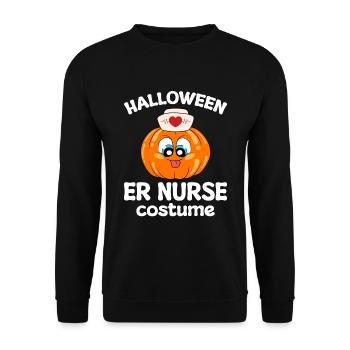 Halloween Nurse Pumpkin - Unisex Sweatshirt - black - Front - Alina (178cm) & Michal (187cm)