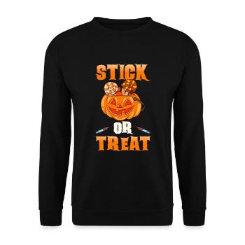 Halloween Nurse Pumpkin - Unisex Sweatshirt - black - Front - Alina (178cm) & Michal (187cm)