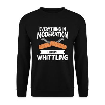 Wood Shining Wood Carving - Unisex Sweatshirt - black - Front - Alina (178cm) & Michal (187cm)