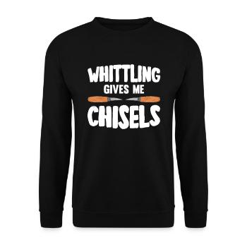 Wood Shining Wood Carving - Unisex Sweatshirt - black - Front - Alina (178cm) & Michal (187cm)