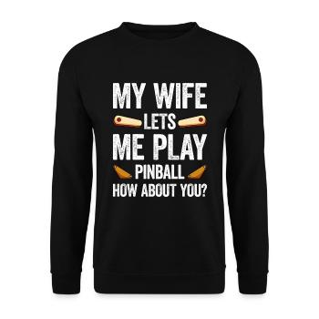 Pinball Machine Pinball Machine - Unisex Sweatshirt - black - Front - Alina (178cm) & Michal (187cm)