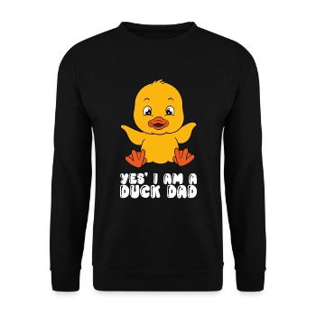 Lustige Ente Süße Enten - Unisex Pullover - Schwarz - Vorne - Alina (178cm) & Michal (187cm)