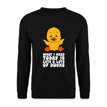 Lustige Ente Süße Enten - Unisex Pullover - Schwarz - Vorne - Alina (178cm) & Michal (187cm)