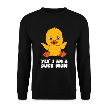 Lustige Ente Süße Enten - Unisex Pullover - Schwarz - Vorne - Alina (178cm) & Michal (187cm)