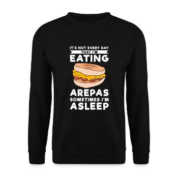 It's Not Every Day I'm Eating Arepas - Unisex Sweatshirt - black - Front - Alina (178cm) & Michal (187cm)