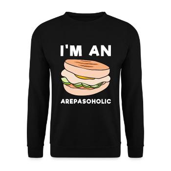Je suis un accro à l’arepasosquat - Sweat-shirt Unisexe - noir - Devant - Alina (178cm) & Michal (187cm)