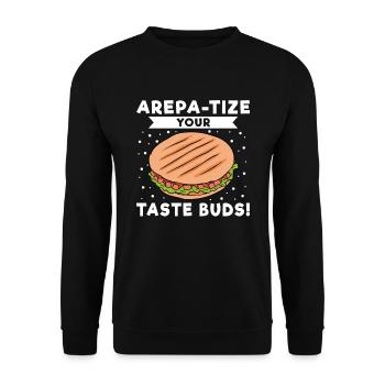 Arepa-Tize Your Taste Buds - Unisex Sweatshirt - black - Front - Alina (178cm) & Michal (187cm)