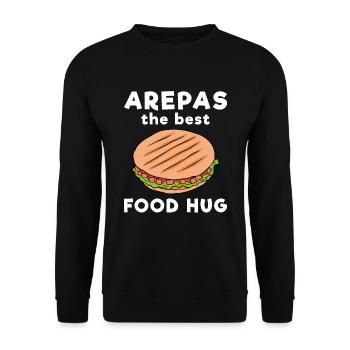 Arepas The Best Food Hug - Unisex Sweatshirt - black - Front - Alina (178cm) & Michal (187cm)