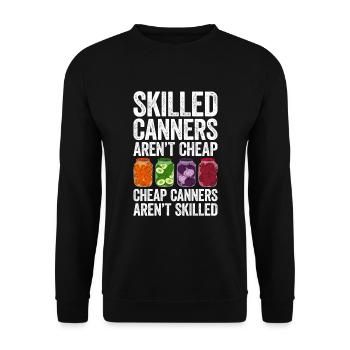 Skilled Canners Aren't Cheap Cheap - Unisex Pullover - Schwarz - Vorne - Alina (178cm) & Michal (187cm)