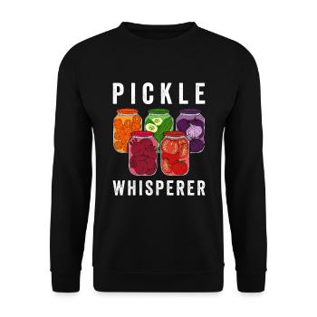 Pickle Whisperer - Unisex Pullover - Schwarz - Vorne - Alina (178cm) & Michal (187cm)