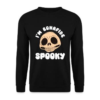 Halloween Kürbis Halloween Geist - Unisex Pullover - Schwarz - Vorne - Alina (178cm) & Michal (187cm)