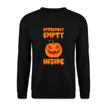 Halloween Kürbis Halloween Geist - Unisex Pullover - Schwarz - Vorne - Alina (178cm) & Michal (187cm)