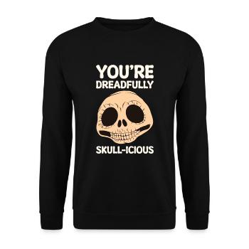 Halloween Kürbis Halloween Geist - Unisex Pullover - Schwarz - Vorne - Alina (178cm) & Michal (187cm)