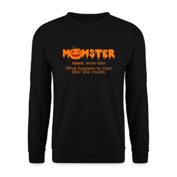 Halloween Kürbis Halloween Geist - Unisex Pullover - Schwarz - Vorne - Alina (178cm) & Michal (187cm)