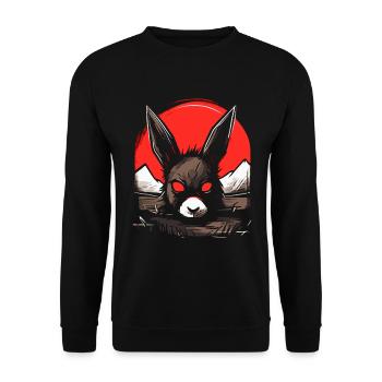 Japan, the red sun and a rabbit - Unisex Sweatshirt - black - Front - Alina (178cm) & Michal (187cm)