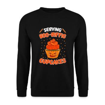 Boulanger Halloween Cadeaux Confiseur - Sweat-shirt Unisexe - noir - Devant - Alina (178cm) & Michal (187cm)