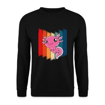 Axolotl mignon Axolotl drôle - Sweat-shirt Unisexe - noir - Devant - Alina (178cm) & Michal (187cm)
