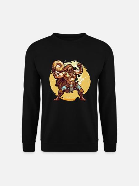 A barbarian with a donut - Unisex Sweatshirt - black