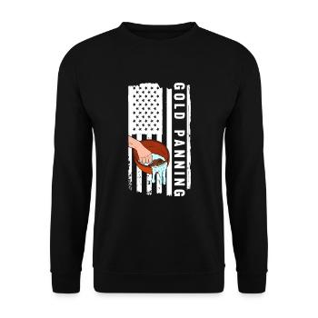 Orpaillage Recherche d’or - Sweat-shirt Unisexe - noir - Devant - Alina (178cm) & Michal (187cm)