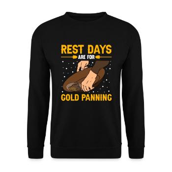 Orpaillage Recherche d’or - Sweat-shirt Unisexe - noir - Devant - Alina (178cm) & Michal (187cm)