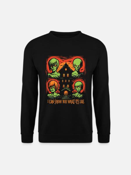 Das Horror Halloween Spukhaus - Unisex Pullover - Schwarz