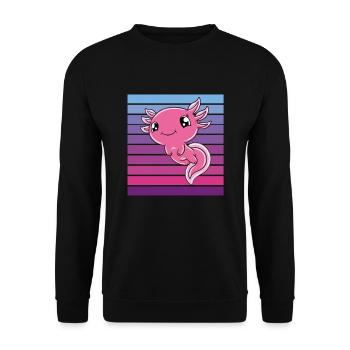 Axolotl mignon Axolotl drôle - Sweat-shirt Unisexe - noir - Devant - Alina (178cm) & Michal (187cm)