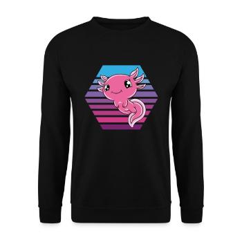 Axolotl mignon Axolotl drôle - Sweat-shirt Unisexe - noir - Devant - Alina (178cm) & Michal (187cm)