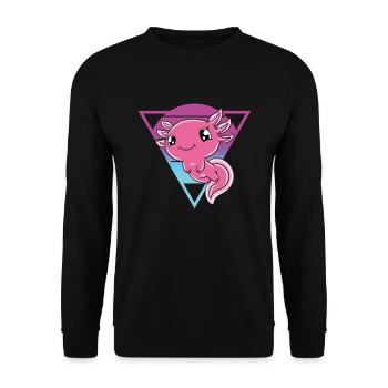 Axolotl mignon Axolotl drôle - Sweat-shirt Unisexe - noir - Devant - Alina (178cm) & Michal (187cm)