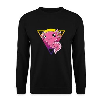 Axolotl mignon Axolotl drôle - Sweat-shirt Unisexe - noir - Devant - Alina (178cm) & Michal (187cm)