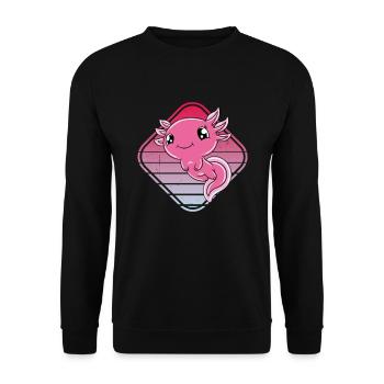 Axolotl mignon Axolotl drôle - Sweat-shirt Unisexe - noir - Devant - Alina (178cm) & Michal (187cm)